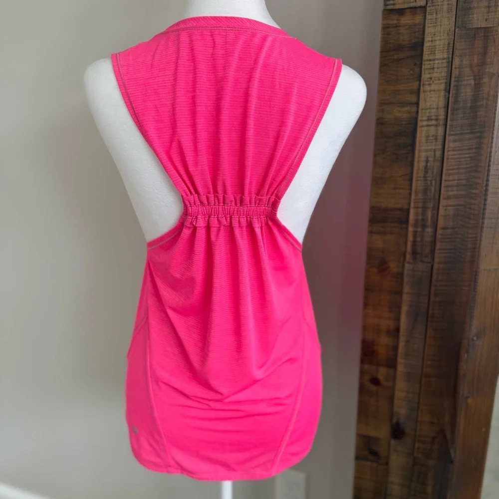 Lululemon In A Cinch Tank Top Heathered‎ Neon Pink Womens Size 4